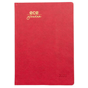 Ece Çeşme Haftalık 2026 Ajandası 19,5 cm x 28 cm Kırmızı