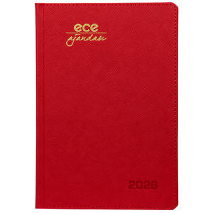 Ece Datça Günlük 2026 Ajandası 14 cm x 20 cm Kırmızı