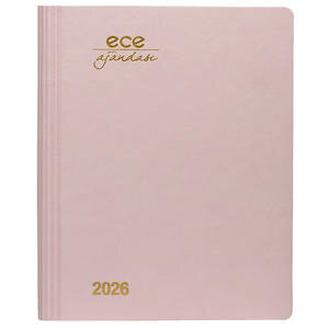 Ece Marmaris Günlük 2026 Ajandası 12 cm x 16 cm Toz Pembe