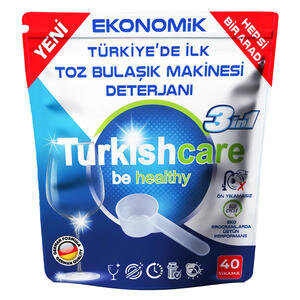 Turkishcare Hepsi Bir Arada Toz Bulaşık Makinesi Deterjanı 40 Yıkama