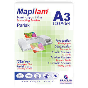 Mapi Laminasyon Filmi 100 Mikron Şeffaf  A4 100’lü Kutu