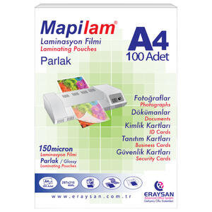 Mapi Laminasyon Filmi 150 Mikron A4 100’lü Kutu