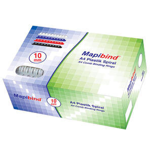 Mapi Delux Plastik Spiral 10 mm Beyaz 100'lü Kutu
