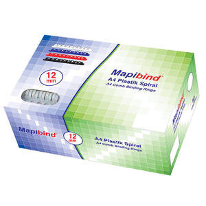 Mapi Delux Plastik Spiral 12 mm Beyaz 100'lü Kutu