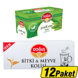 Doğuş Sade Yeşil Çay 20'li x 12 Paket 1 Koli