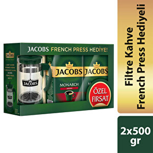 Jacobs Monarch Aroma Filtre Kahve 2 x 500 gr French Press Hediyeli - Tanışma Fiyatı buyuk 1