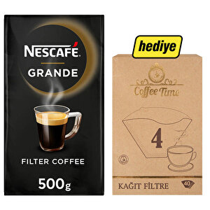 Nescafe Grande Filtre Kahve 500 g + 4 No 40'lı Filtre Kahve Kağıdı Hediyeli buyuk 1