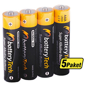 5 Adet Battery Tech Süper Alkalin AAA İnce Kalem Pil 4'lü buyuk 1