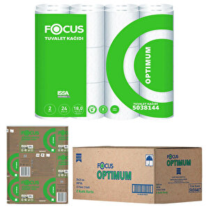 Focus Optimum Tuvalet Kağıdı 24'Lü +  Z Katlama Kağıt Havlu 20 cmx24 cm 1 Koli (12 Paket) - Çok Al Az Öde buyuk 1