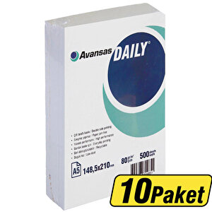Avansas Daily A5 Fotokopi Kağıdı 80 gr 10 Paket (5000 sayfa) buyuk 1