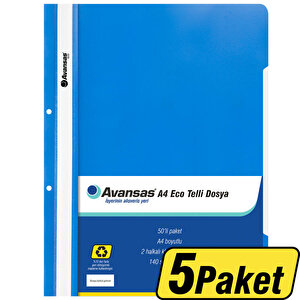 Avansas Eco Telli Dosya Mavi A4 Boyut 50'li 5 Paket buyuk 1