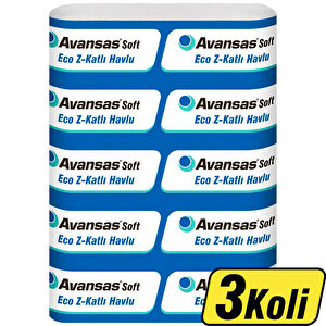 Avansas Soft Eco Z Katlama Kağıt Havlu 19,5x24 cm 3 Koli (36 Paket) - Çok Al Az Öde buyuk 1