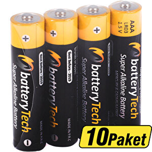 Avansas Battery Tech Süper Alkalin AAA İnce Kalem Pil 4'lü 10 Paket buyuk 1
