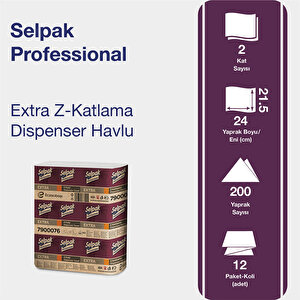 Selpak Professional Extra Z Katlama Dispenser Havlu 200 Yaprak 3 Koli (36 Paket) - Çok Al Az Öde buyuk 2
