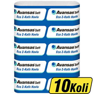 Avansas Soft Eco Z Katlama Kağıt Havlu 19,5x24 cm 10 Koli (120 Paket) Çok Al Az Öde buyuk 1