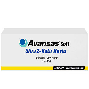 Avansas Soft Ultra Z Katlama Kağıt Havlu 200 Yaprak 3 Koli (36 Paket) buyuk 4