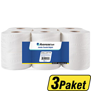 Avansas Soft Jumbo Tuvalet Kağıdı 90 mt x 12'li - 3 Paket - Çok Al Az Öde buyuk 1