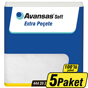 Avansas Soft Extra Peçete 100'lü Yaprak- 5 Paket - Çok Al Az Öde buyuk 1