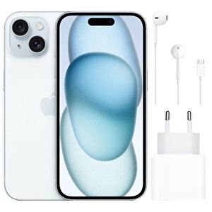 Apple iPhone 15 512GB Mavi MTPG3TU/A + Apple 20W USB-C Güç Adaptörü MHJE3TU/A + Apple EarPods USB-C Kulaklık MTJY3TU/A buyuk 1