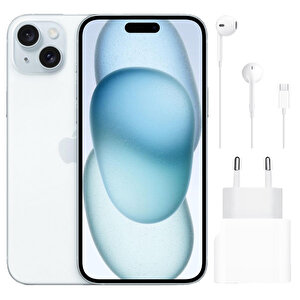 Apple iPhone 15 Plus 256GB Mavi MU1F3TU/A + Apple 20W USB-C Güç Adaptörü MHJE3TU/A + Apple EarPods USB-C Kulaklık MTJY3TU/A buyuk 1