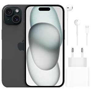 Apple iPhone 15 512GB Siyah MTPC3TU/A + Apple 20W USB-C Güç Adaptörü MHJE3TU/A + Apple EarPods USB-C Kulaklık MTJY3TU/A buyuk 1