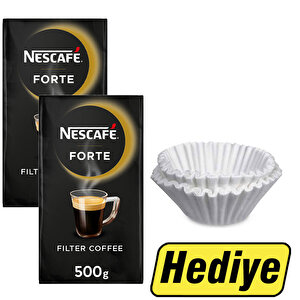 Nescafe Forte Filtre Kahve 500 gr 2 Adet + Nescafe Basket Filtre Kahve Kağıdı 250'li Hediye buyuk 1