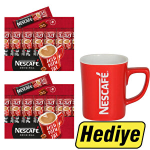 Nescafe 3'ü 1 Arada Kahve 17,5 gr 72'li Paket 2 Adet + Nescafe Kupa Tekli Hediye buyuk 1