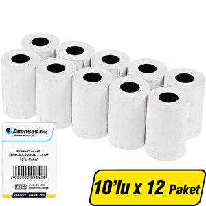 Avansas Yazarkasa / Pos Rulosu 80 mm x 40 m 44 gr/m² 10 x 10 'lu Paket  buyuk 1