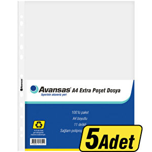 Avansas Extra A4 Poşet Dosya 100'lü Paket  x 5 Adet - Çok Al Az Öde buyuk 1