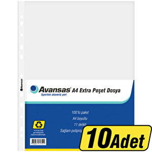 Avansas Extra A4 Poşet Dosya 100'lü Paket  x 10 Adet - Çok Al Az Öde buyuk 1