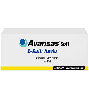 Avansas Soft Z Katlama Kağıt Havlu 200 Yaprak (12 Paket) x 5'li Koli Çok Al Az Öde buyuk 5