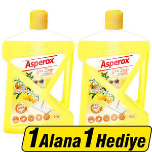 Asperox Parfümlü Yüzey Temizleyici Gün Işığı Portakal & Limon Çiçeği 2.5 lt 1 Alana 1 Hediye