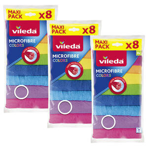 Vileda Mikrofiber Colors Temizlik Bezi 8'li Paket 3 Al 2 Öde