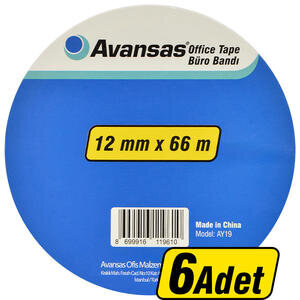 Avansas Ay19 Büro Bandı 12 mm x 66 m 6 Adet Çok Al Az Öde