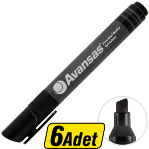 Avansas 908 Marker Kalem Kesik Uçlu Siyah 6 Adet Çok Al Az Öde