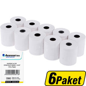 Avansas Yazarkasa / Pos Rulosu 56 mm x 16 m 44 gr/m²  10 x 6 'lı Paket - Çok Al Az Öde