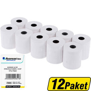 Avansas Yazarkasa / Pos Rulosu 56 mm x 16 m 44 gr/m²  10 x 12'li Paket