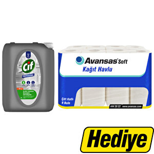 Cif Professional Elde Bulaşık Deterjanı 5 litre + Avansas Soft Kağıt Havlu 8'li Paket buyuk 1