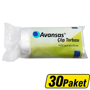 Avansas Çöp Torbası Mini Boy 40 cm x 50 cm Şeffaf 40 x 30'lu Paket Çok Al Az Öde buyuk 1