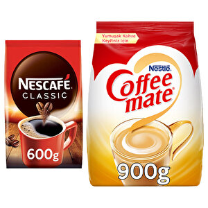 Nescafé Classic Çözünebilir Kahve 600 g + Nestle Coffee Mate 900 g Kahve Beyazlatıcı Eko Paket buyuk 1