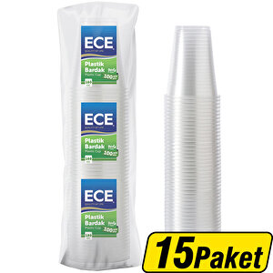 Ece Plastik Eco Otomat Bardağı Şeffaf 180 cc 1,7 g 100'lü x 15 Paket Çok Al Az Öde buyuk 1