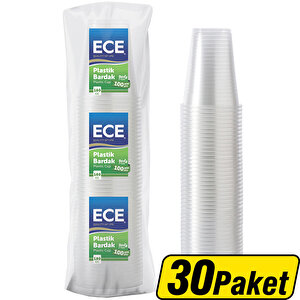Ece Plastik Eco Otomat Bardağı Şeffaf 180 cc 1,7 g 100'lü x 30 Paket Çok Al Az Öde buyuk 1