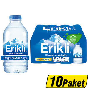 Erikli Doğal Kaynak Suyu 12 x 330 ml Pet Şişe 12'li x 10 Paket Çok Al Az Öde