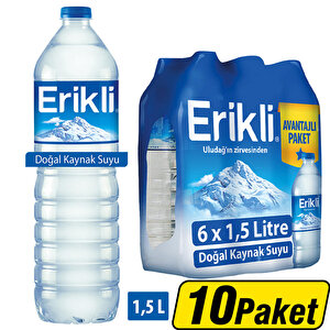 Erikli Doğal Kaynak Suyu 6 x 1,5 litre Pet Şişe x 10 Paket Çok Al Az Öde buyuk 1
