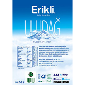 Erikli Doğal Kaynak Suyu 6 x 1,5 litre Pet Şişe x 10 Paket Çok Al Az Öde buyuk 4
