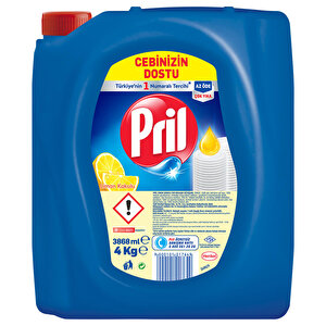 Pril Sıvı Bulaşık Deterjanı Limon 4 kg +  Vileda Rainbow Düz Sünger 10'lu Paket buyuk 2