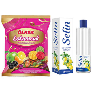 Ülker Lokumcuk Karışık Meyveli 350 g + Selin Limon Kolonyası Pet Şişe 200 ml buyuk 1