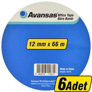 Avansas Ay19 Büro Bandı 12 mm x 66 m 6 Adet Çok Al Az Öde