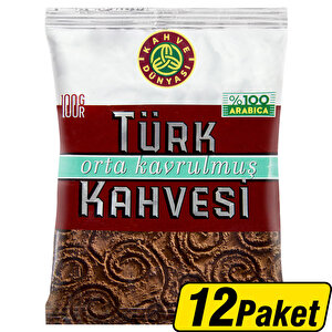 Kahve Dünyası Orta Kavrulmuş Türk Kahvesi 100 g x 12'li Paket Çok Al Az Öde buyuk 1