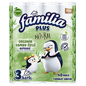 Familia Plus Natural Bambu Tuvalet Kağıdı Üç Katlı 130 Yaprak 15,6 mt - 40 Adet Özel Fiyatlı Ürün buyuk 1